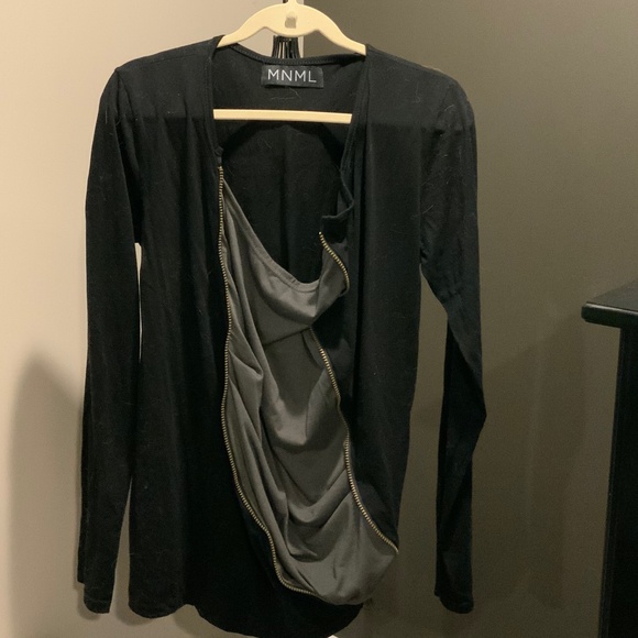 MNML asymmetrical dystopian zip top - Picture 2 of 2